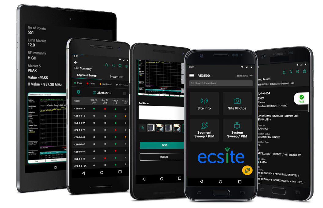 ECSite app on multiple Android devices